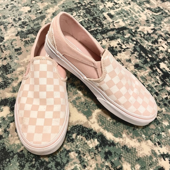 light pink checker vans